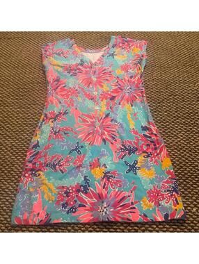 Lilly Pulitzer Sz L Trippin and Sippin Anastasia Tunic French Terry Dress